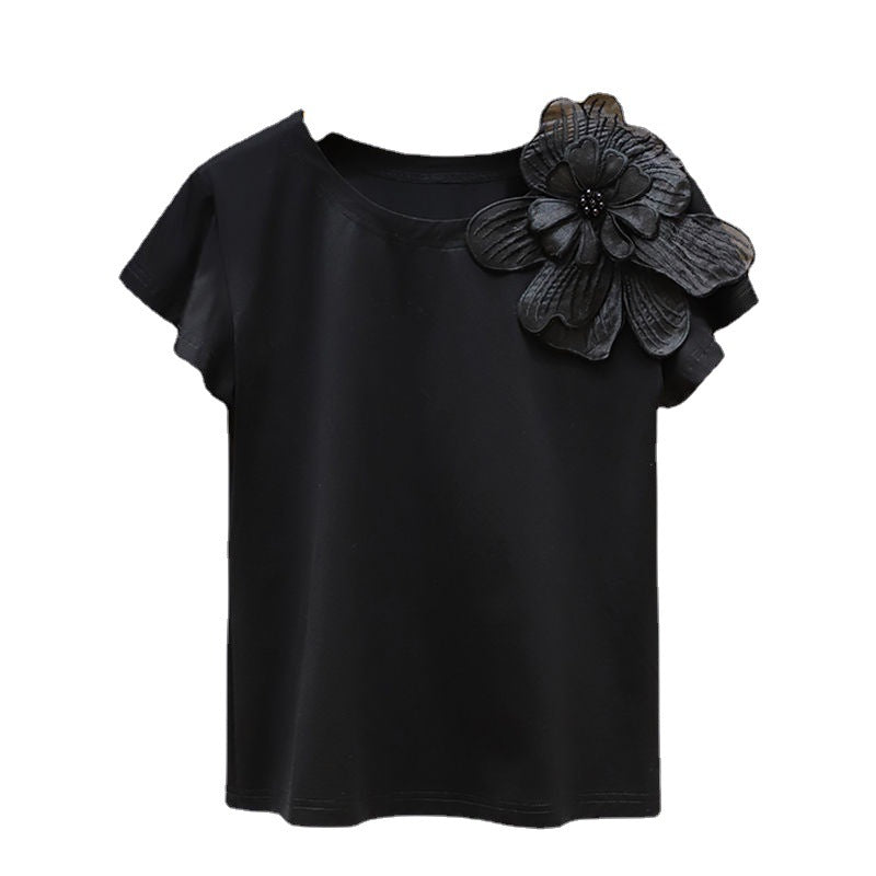 Romantic Ruffle Sleeve Flower Top – Dreamy French Vibes | same ANTHEM