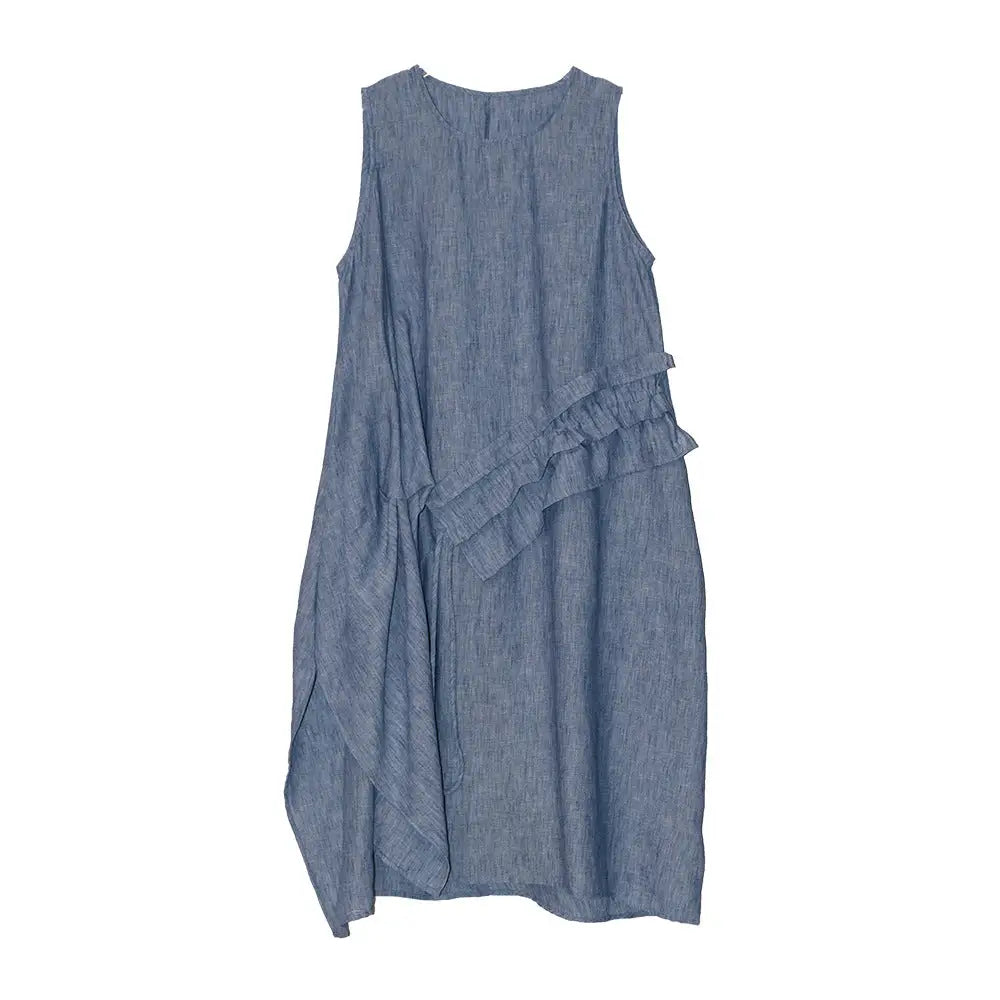 Romantic Sleeveless Drawstring Dress – Dreamy Streetwear Look | same ANTHEM - Blue / One size