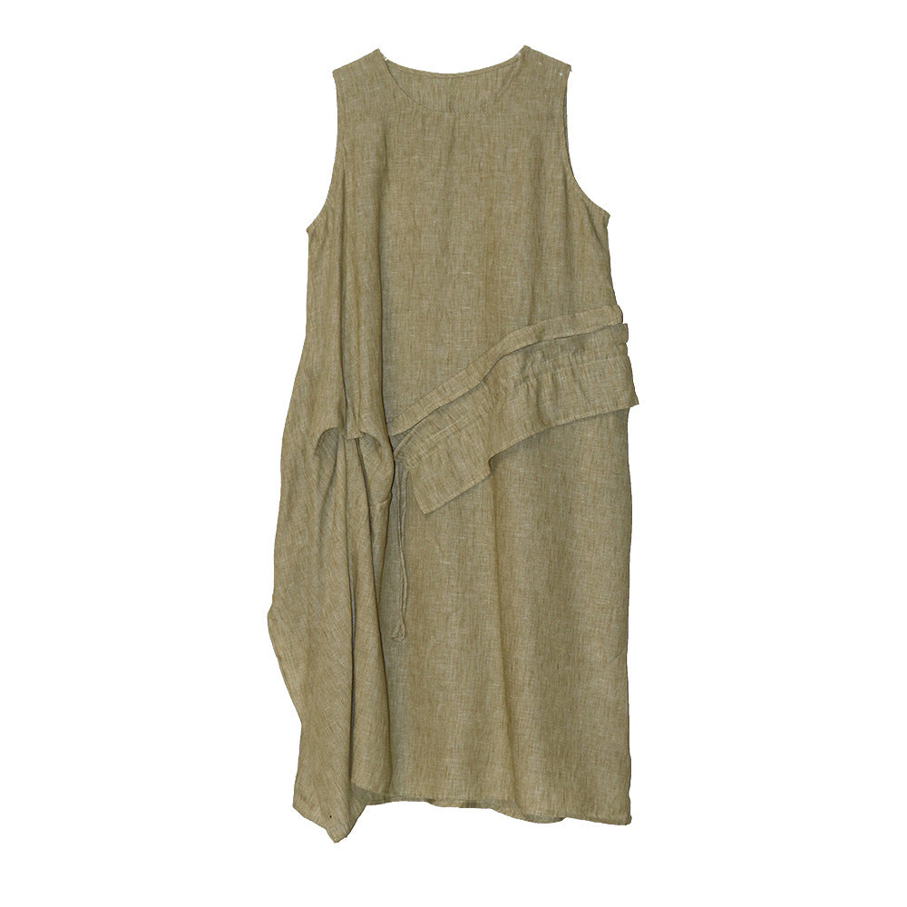 Romantic Sleeveless Drawstring Dress – Dreamy Streetwear Look | same ANTHEM - Green / One size