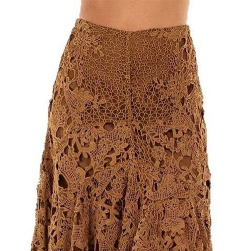 Romantic Vacation Style Lace Beach Skirt – Hollow Soulmate Skirt for Lovers Friends & Dreamy Escapes - Skirt