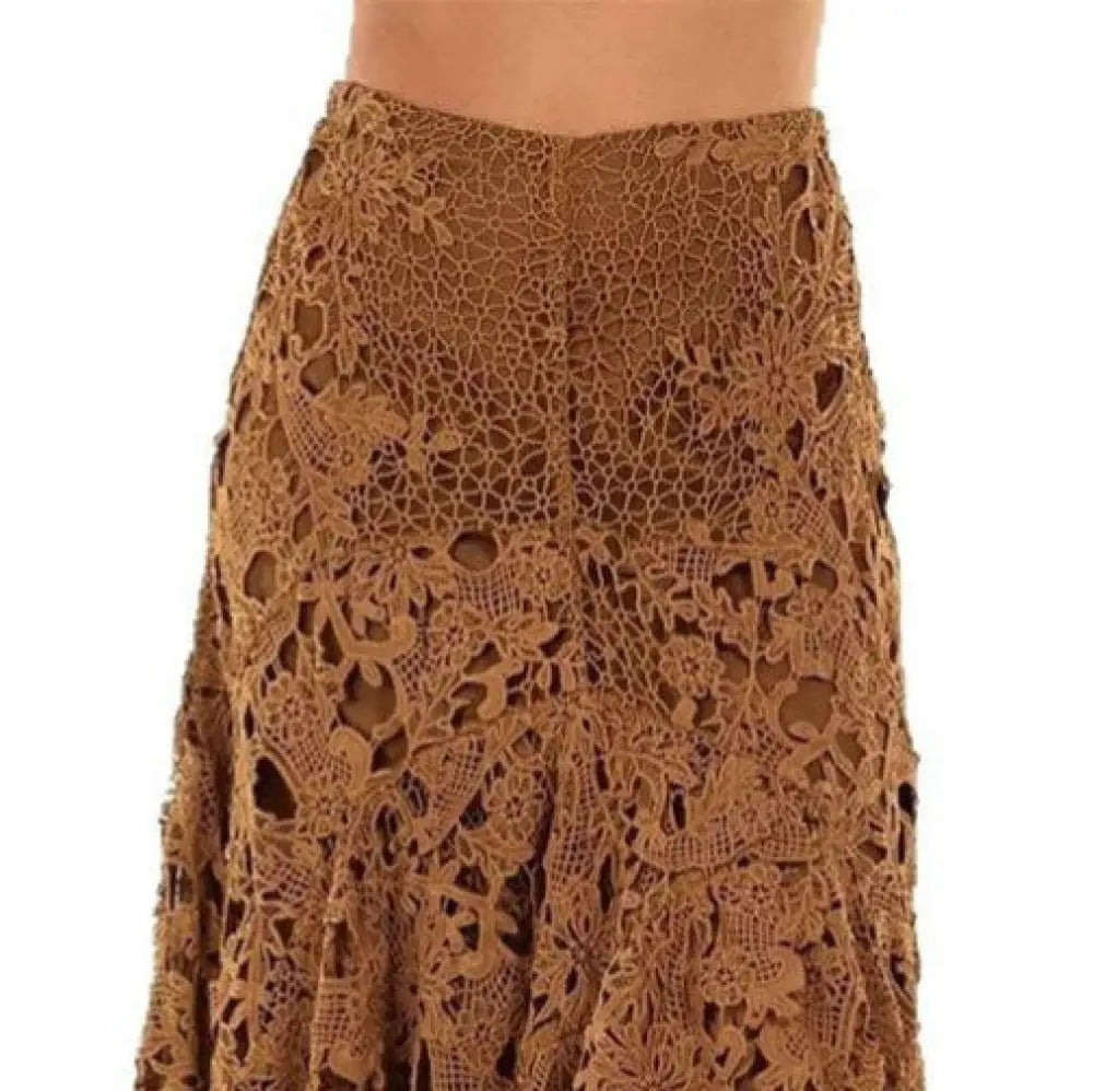 Romantic Vacation Style Lace Beach Skirt – Hollow Soulmate Skirt for Lovers Friends & Dreamy Escapes - Skirt