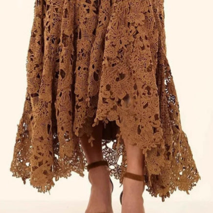 Romantic Vacation Style Lace Beach Skirt – Hollow Soulmate Skirt for Lovers Friends & Dreamy Escapes - Skirt