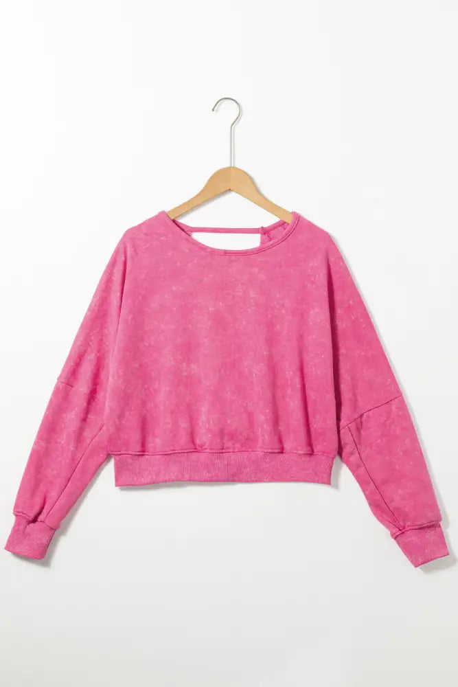 Rose Acid Wash Open Back Sweatshirt – same ANTHEM | Soulmate Style Streetwear