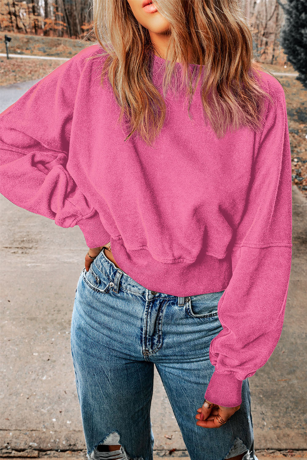 Rose Acid Wash Open Back Sweatshirt – same ANTHEM | Soulmate Style Streetwear