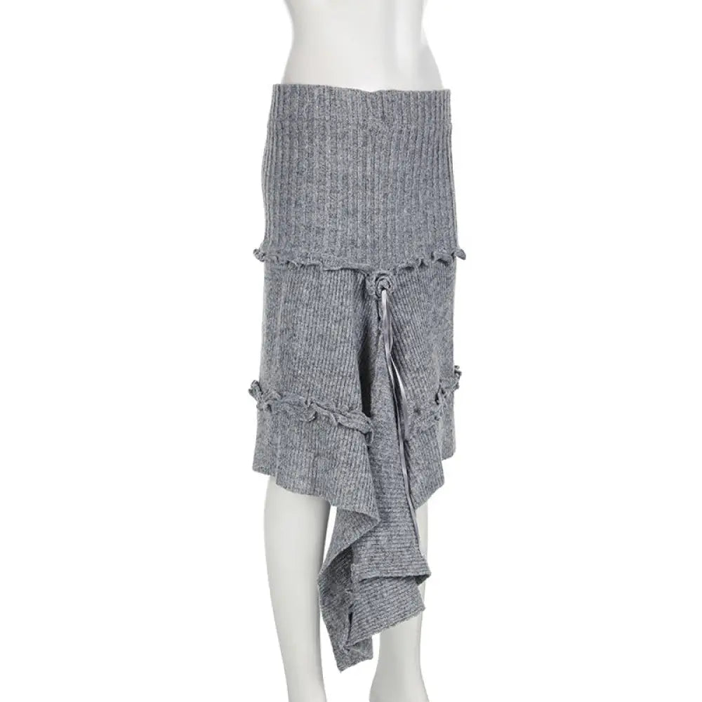 Rose Textured Knitted Midi Skirt – same ANTHEM