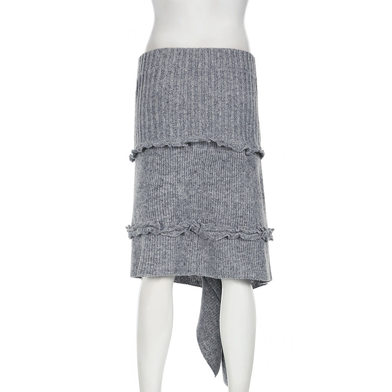 Rose Textured Knitted Midi Skirt – same ANTHEM