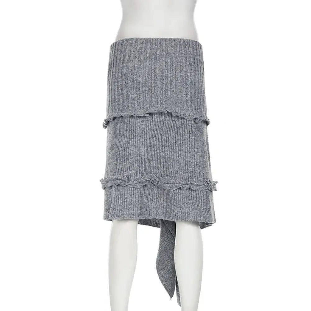 Rose Textured Knitted Midi Skirt – same ANTHEM