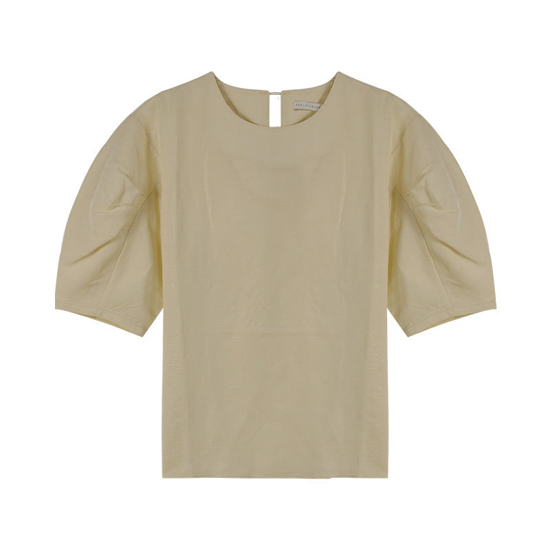 Round Neck VersatileTop | same ANTHEM. - Beige / One size - Bag