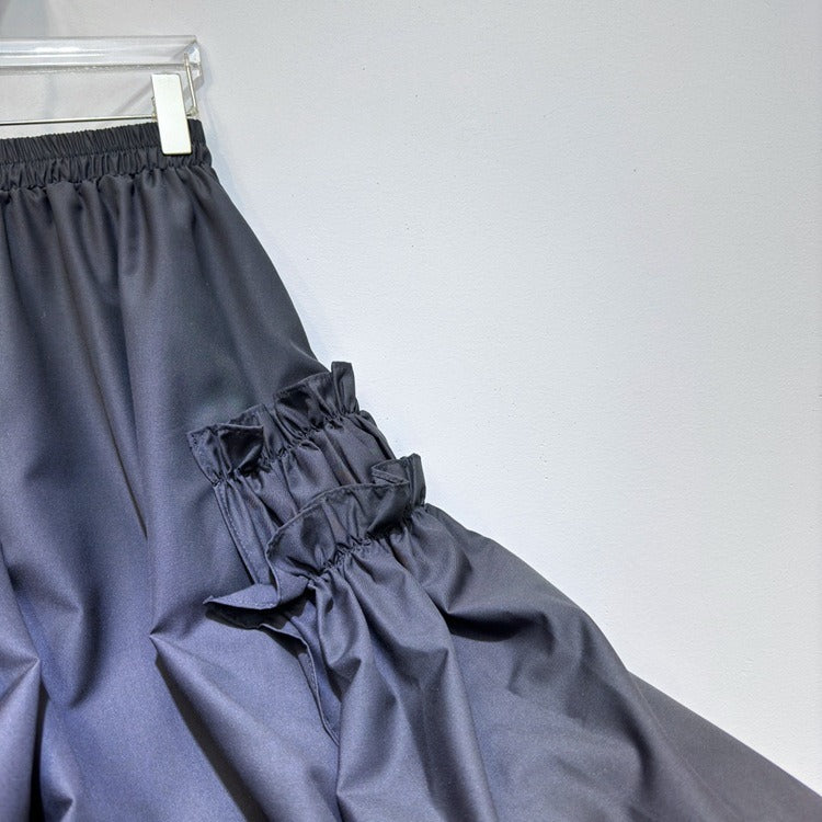 Ruffle Edge Patchwork Black Skirt – French & Japanese Streetwear | same ANTHEM