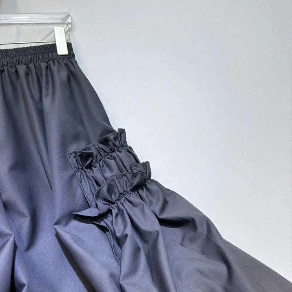 Ruffle Edge Patchwork Black Skirt – French & Japanese Streetwear | same ANTHEM