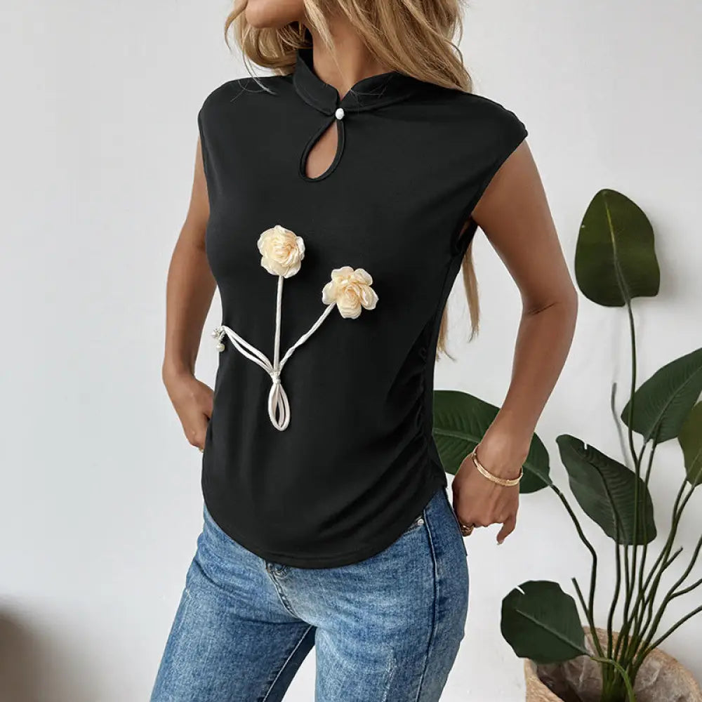 same ANTHEM. 3D Floral Chinese-Inspired Top – Sleeveless Soulmate Streetwear