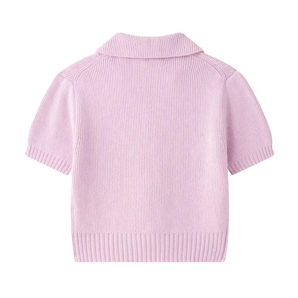 same ANTHEM. Bow Knit Top – Sweet Collar Streetwear for Soulmates & Besties