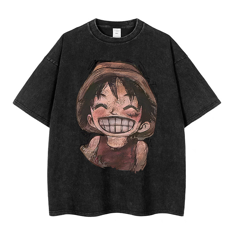 same ANTHEM. Distressed Washed Kikitee Tee – Loose High Street Soulmate Streetwear - Black 1 / M