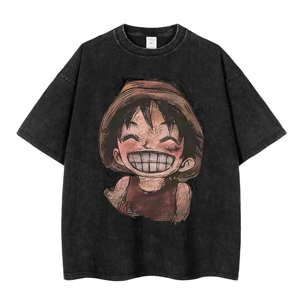 same ANTHEM. Distressed Washed Kikitee Tee – Loose High Street Soulmate Streetwear - Black 1 / M