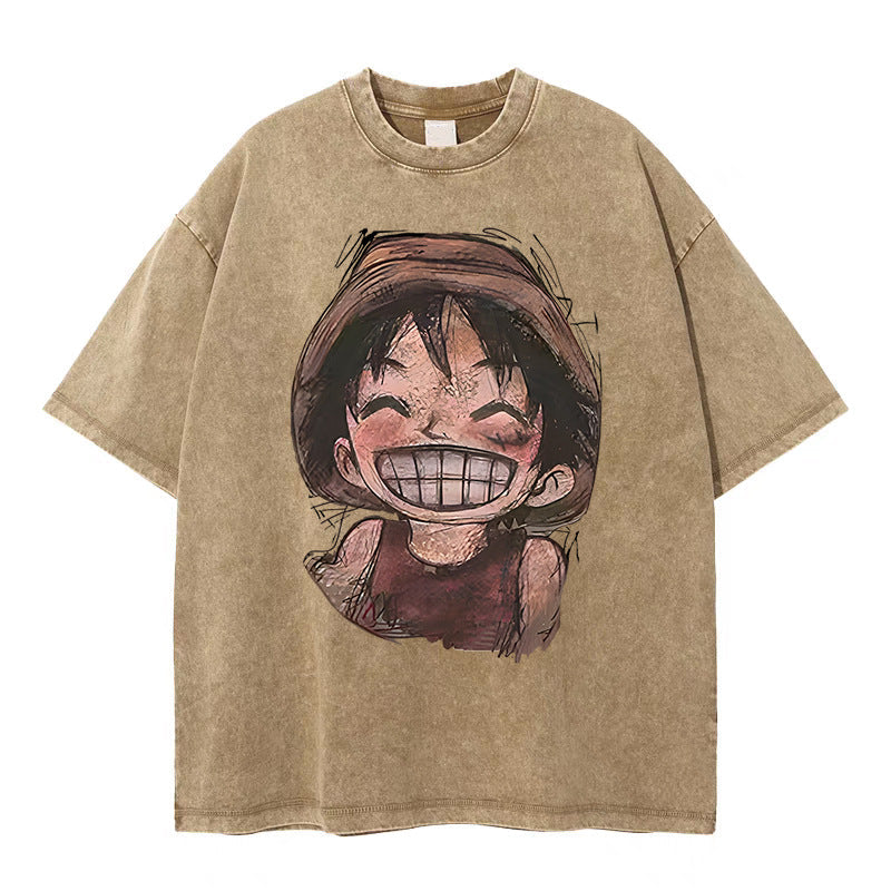 same ANTHEM. Distressed Washed Kikitee Tee – Loose High Street Soulmate Streetwear - Khaki 1 / M