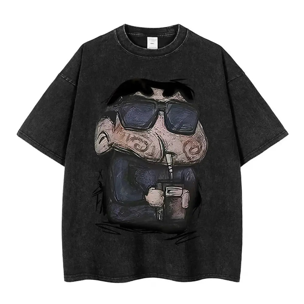 same ANTHEM. Distressed Washed Kikitee Tee – Loose High Street Soulmate Streetwear