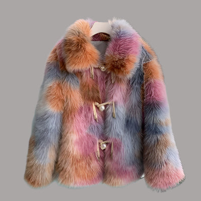 same ANTHEM. Faux Fur Tie Dye Coat – Soulmate Streetwear for Winter Lovers - Photo Color / S
