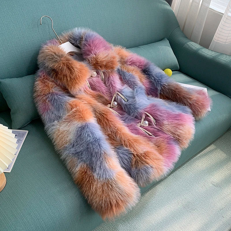 same ANTHEM. Faux Fur Tie Dye Coat – Soulmate Streetwear for Winter Lovers