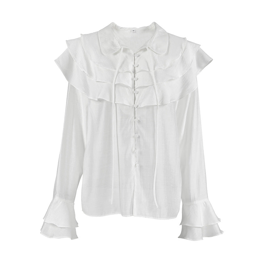 same ANTHEM. French Ruffled White Top – Dreamy Soulmate Streetwear for Women