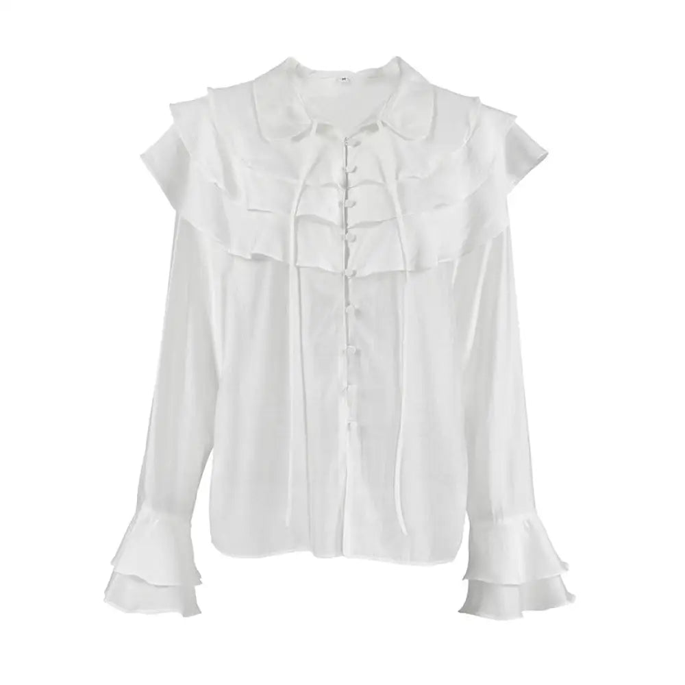 same ANTHEM. French Ruffled White Top – Dreamy Soulmate Streetwear for Women