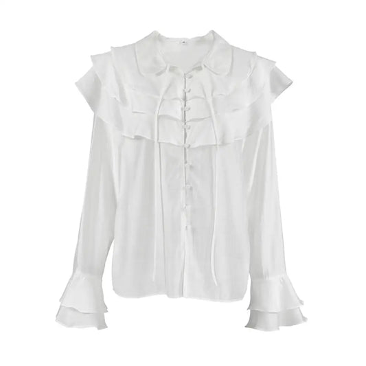 same ANTHEM. French Ruffled White Top – Dreamy Soulmate Streetwear for Women