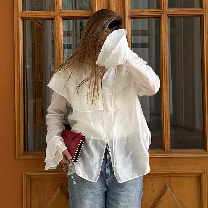 same ANTHEM. French Ruffled White Top – Dreamy Soulmate Streetwear for Women