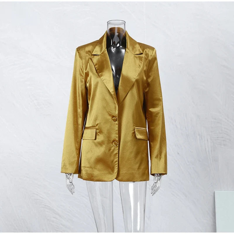 same ANTHEM. Gold Blazer Jacket – Elegant Streetwear for Lovers & Besties