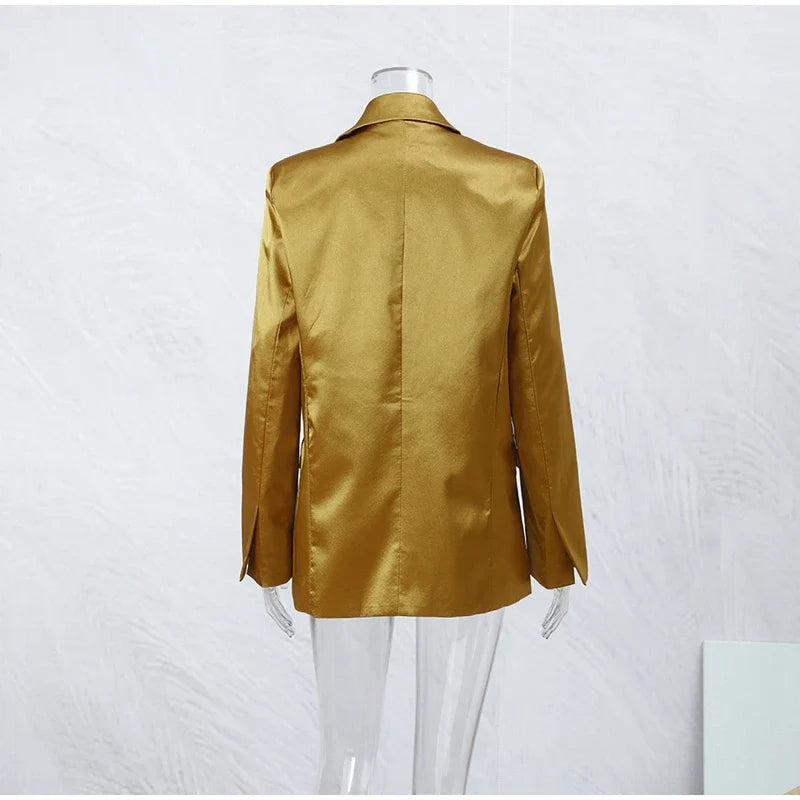 same ANTHEM. Gold Blazer Jacket – Elegant Streetwear for Lovers & Besties