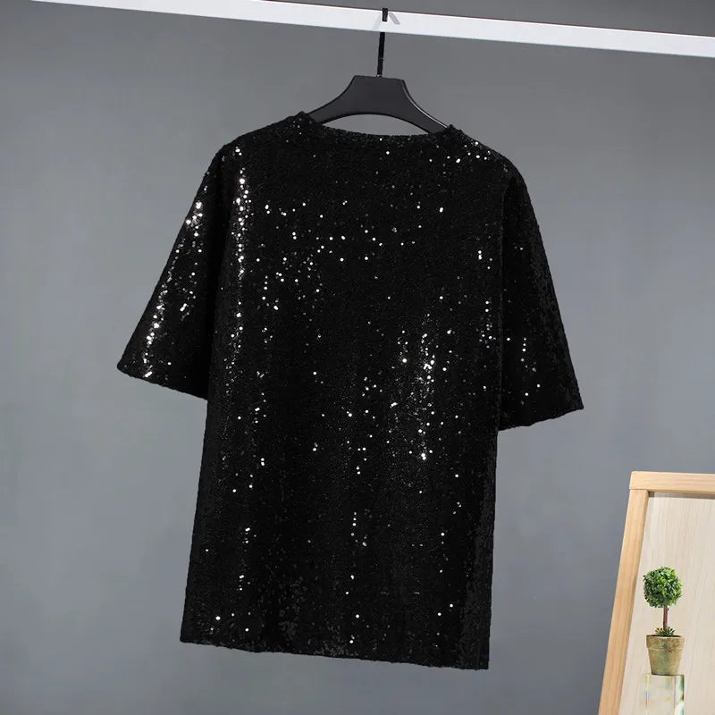 same ANTHEM. Golden Sequin Loose Tee – Soulmate Streetwear for Besties & Lovers