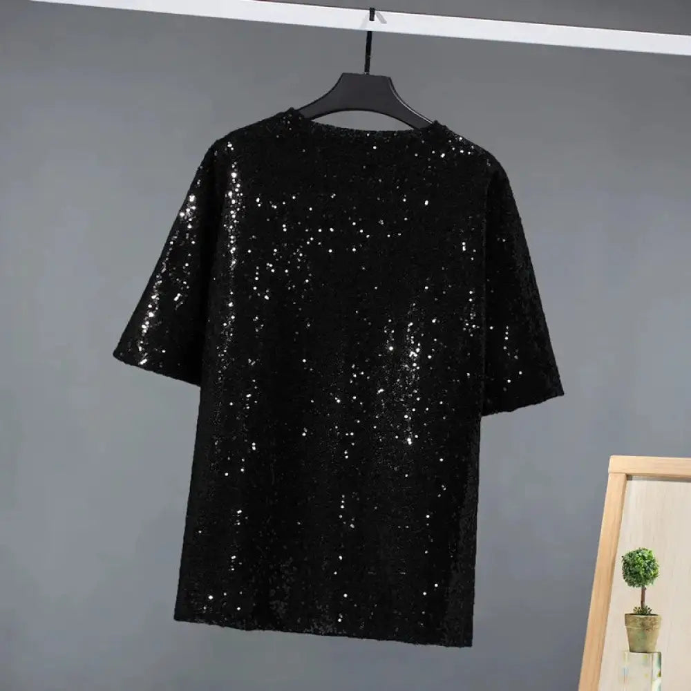 same ANTHEM. Golden Sequin Loose Tee – Soulmate Streetwear for Besties & Lovers