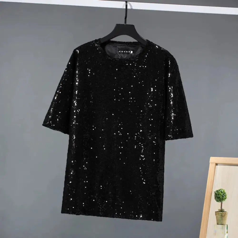 same ANTHEM. Golden Sequin Loose Tee – Soulmate Streetwear for Besties & Lovers
