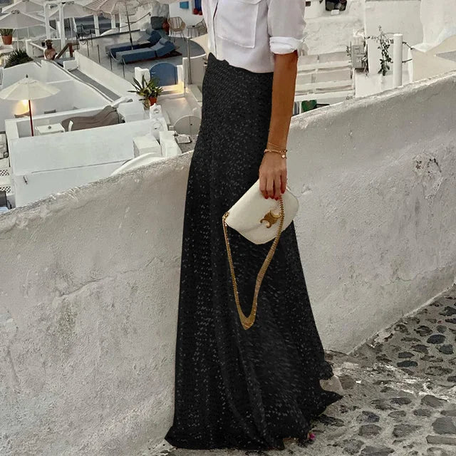 same ANTHEM. Golden Sequin Pleated Skirt – Dreamy Streetwear for Soulmates - black / S