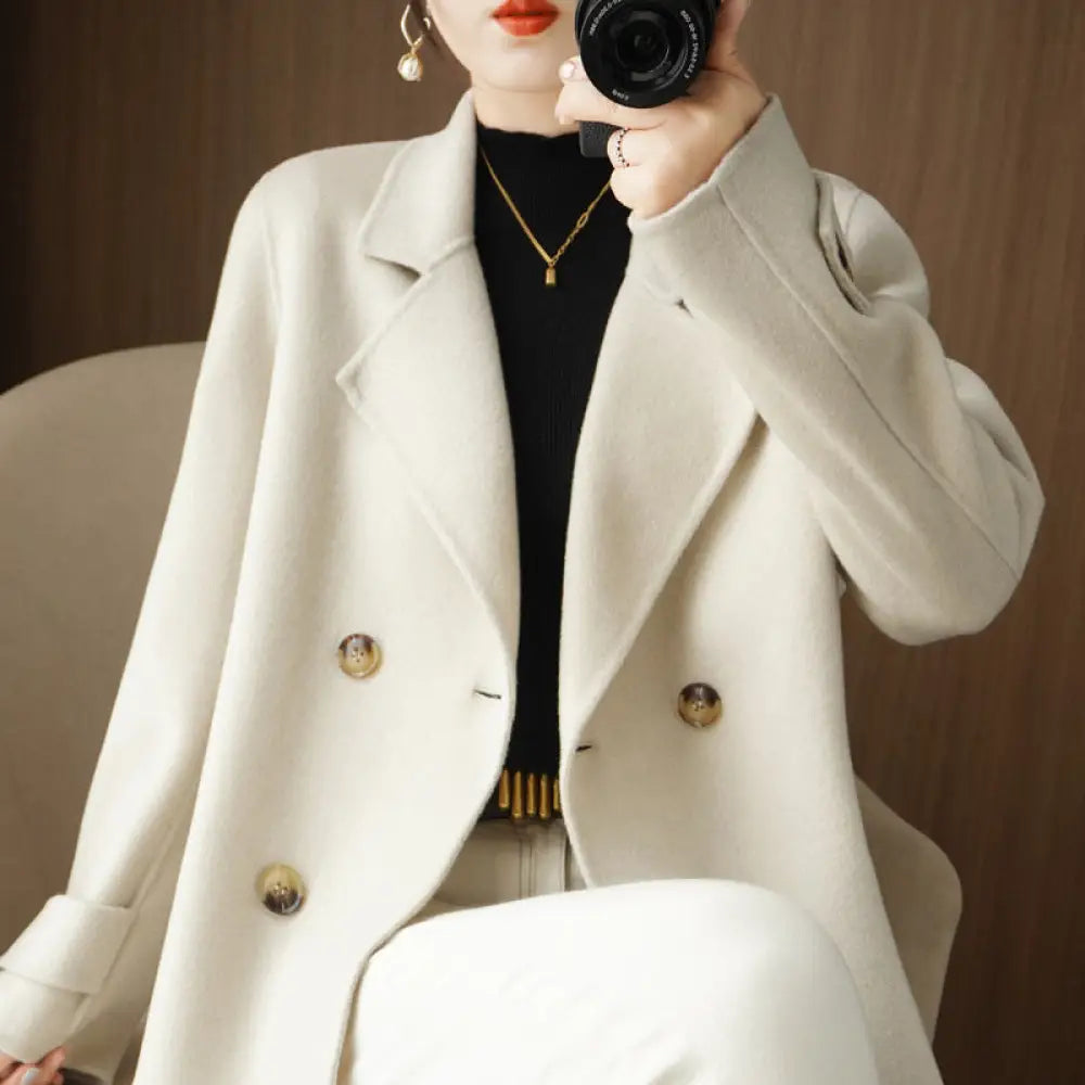 Same ANTHEM Graceful Casual Jacket – Warm Cozy & Timeless - Apricot / L