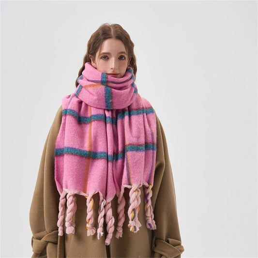 same ANTHEM. Handmade Pink Plaid Scarf – Soulmate Streetwear Warmth & Style