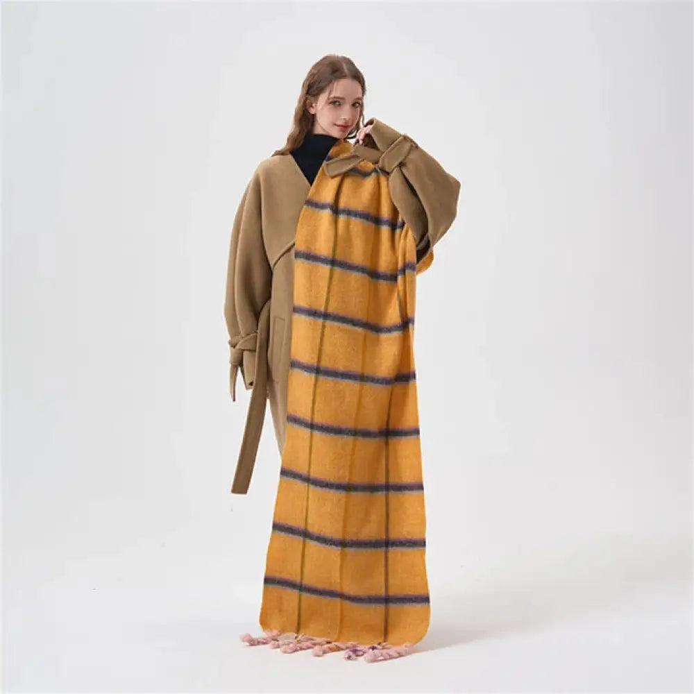 same ANTHEM. Handmade Pink Plaid Scarf – Soulmate Streetwear Warmth & Style - A / 50x205cm