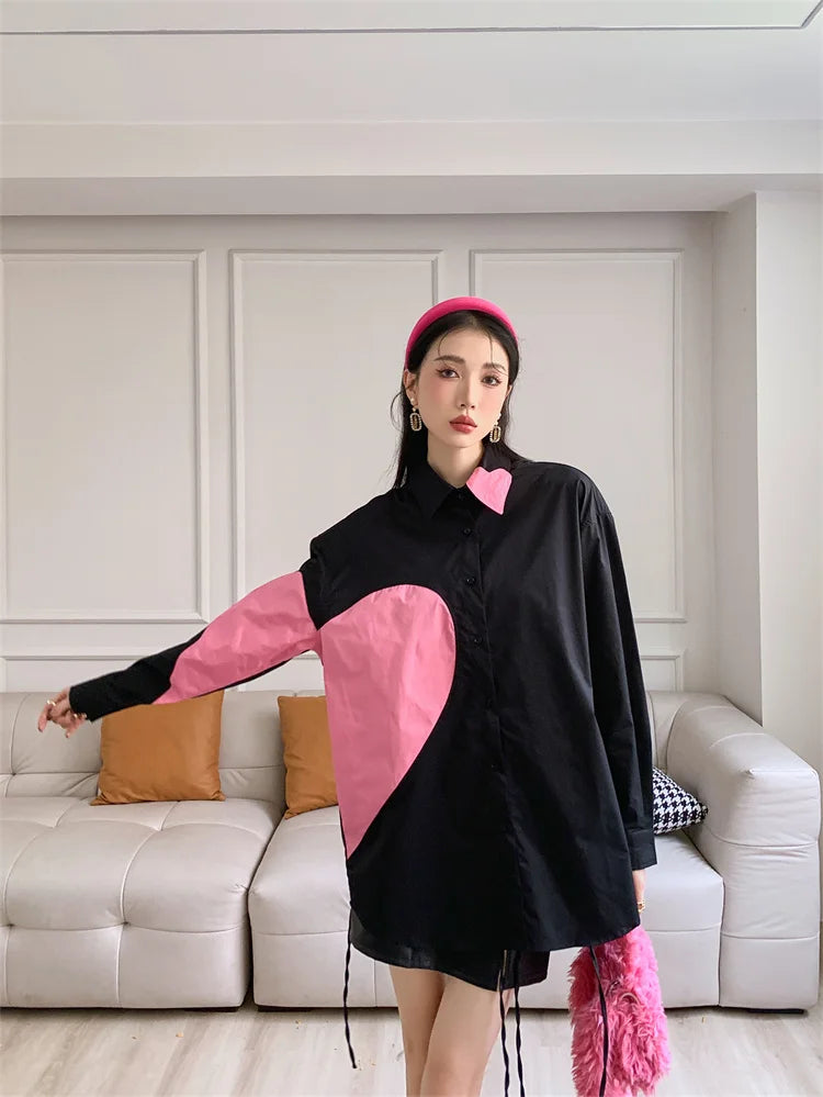 same ANTHEM. Heart Patchwork Blouse – Soulmate Streetwear for Besties & Lovers