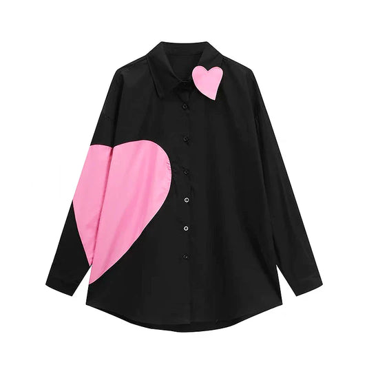 same ANTHEM. Heart Patchwork Blouse – Soulmate Streetwear for Besties & Lovers