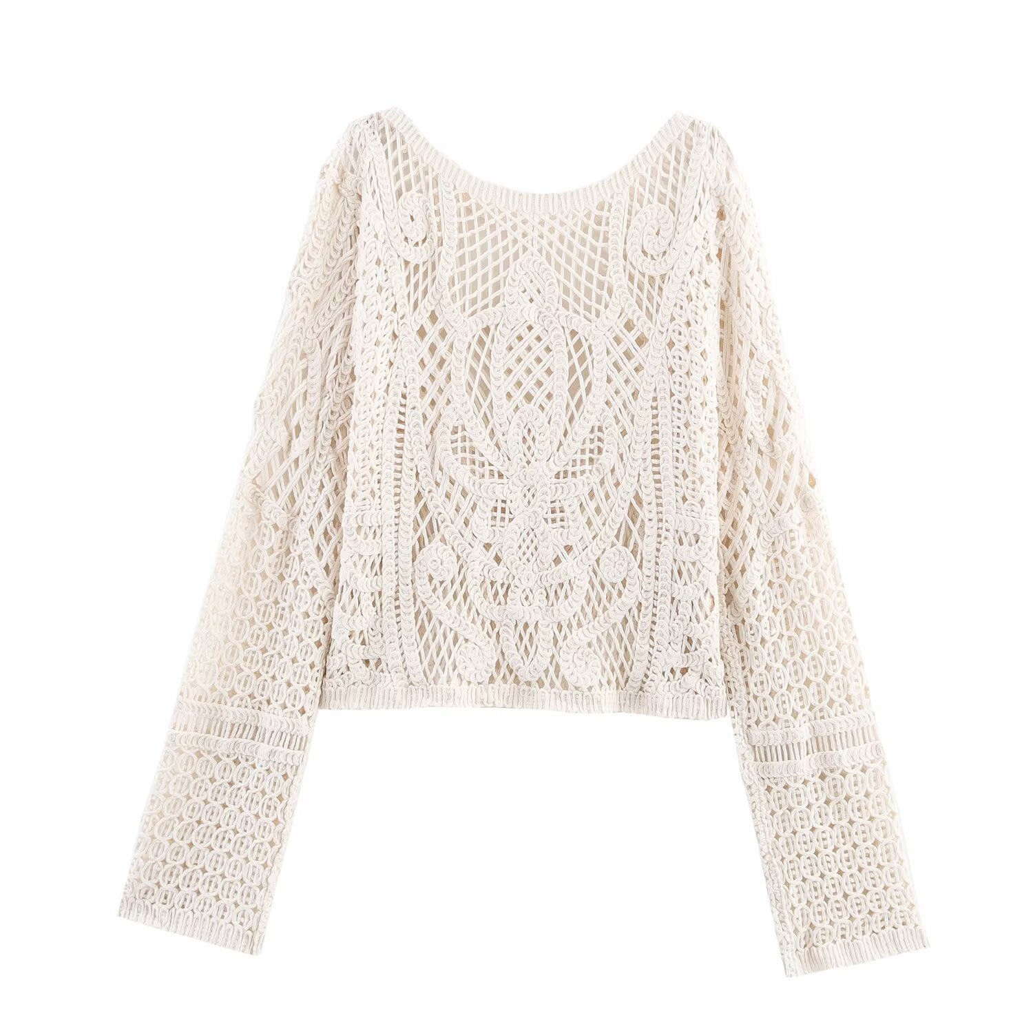 same ANTHEM. Hollow Mesh Knit Sweater – Round Neck Long Sleeve Soulmate Streetwear