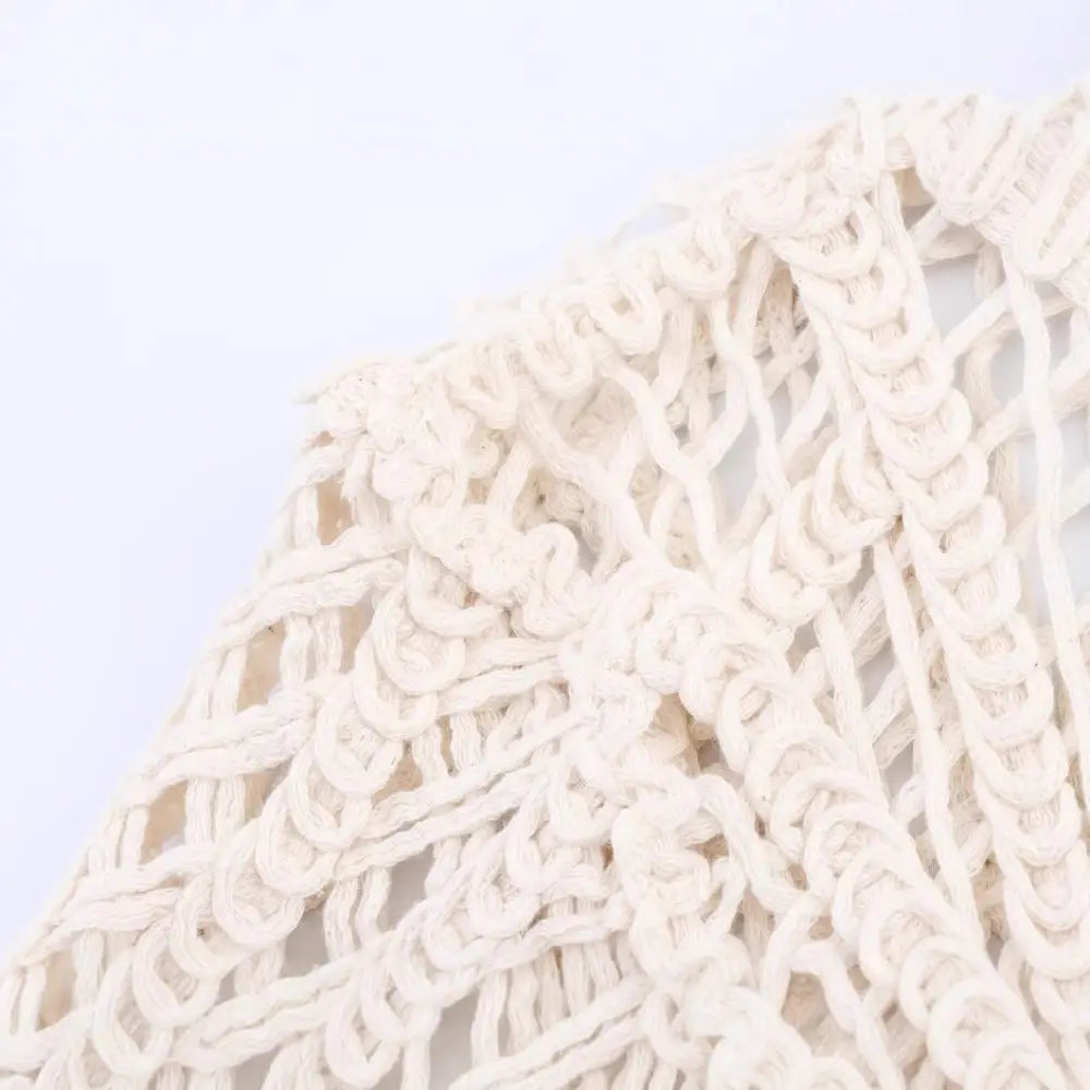 same ANTHEM. Hollow Mesh Knit Sweater – Round Neck Long Sleeve Soulmate Streetwear