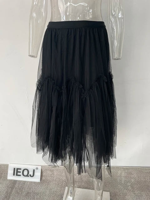 same ANTHEM. Irregular Mesh Puffy Skirt – Dreamy Streetwear for Soulmates - Black / One Size