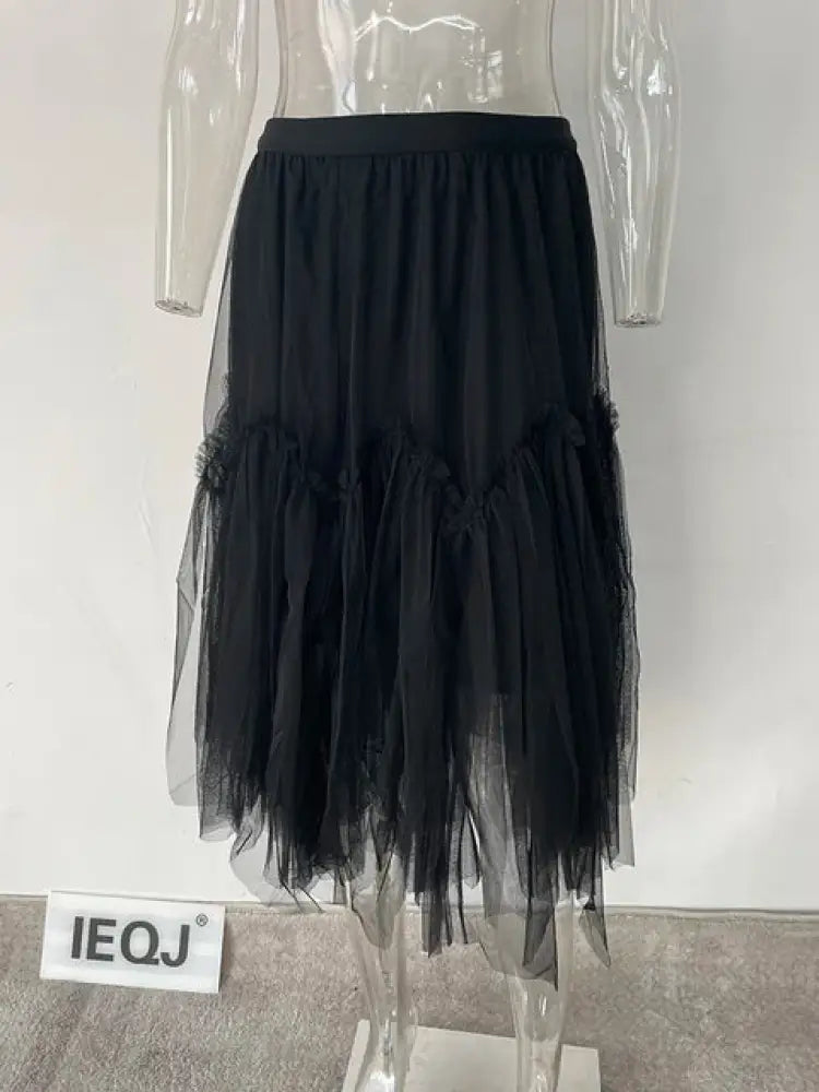 same ANTHEM. Irregular Mesh Puffy Skirt – Dreamy Streetwear for Soulmates - Black / One Size