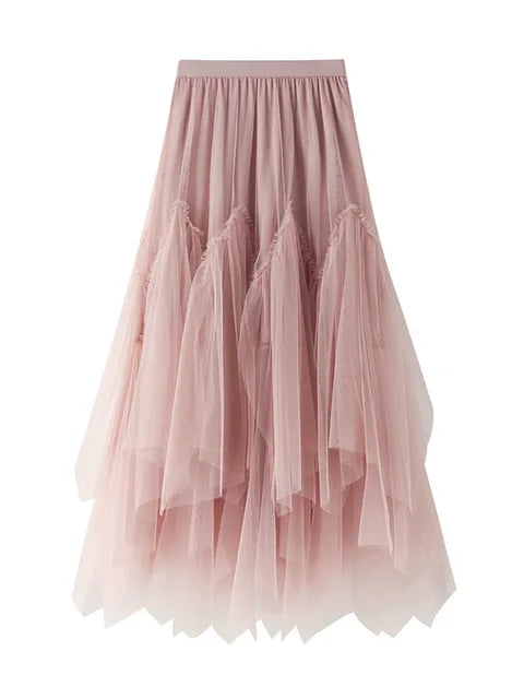same ANTHEM. Irregular Mesh Puffy Skirt – Dreamy Streetwear for Soulmates - Pink / One Size