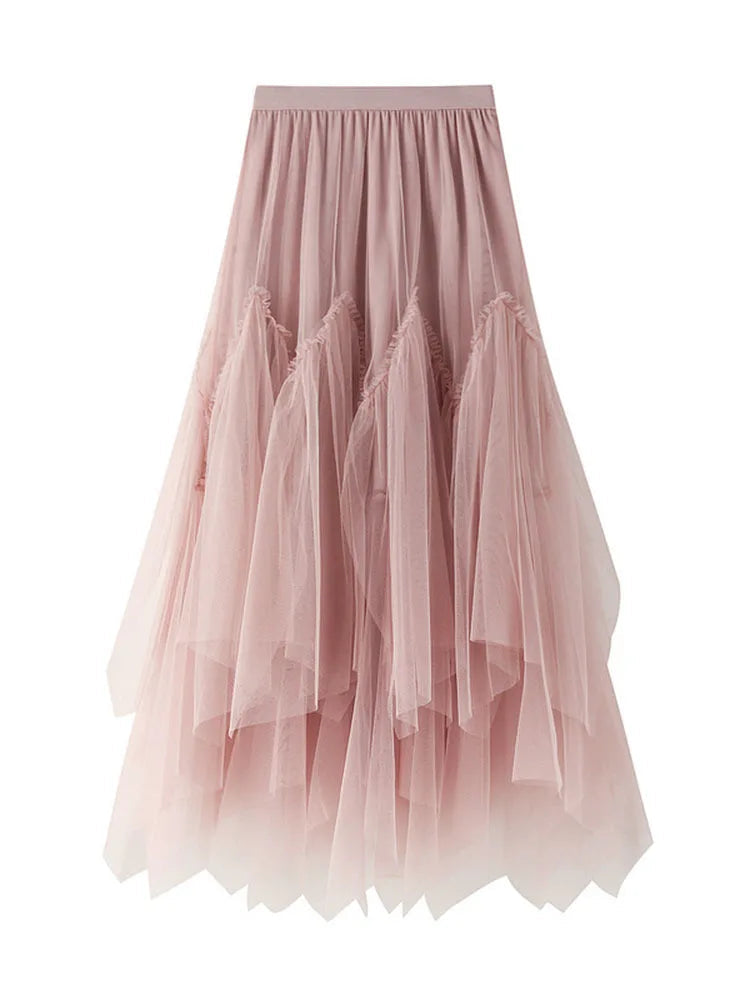 same ANTHEM. Irregular Mesh Puffy Skirt – Dreamy Streetwear for Soulmates