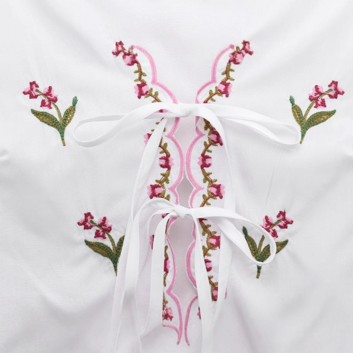 same ANTHEM. Lace-Up Embroidered V-Neck Top – Soulmate Streetwear