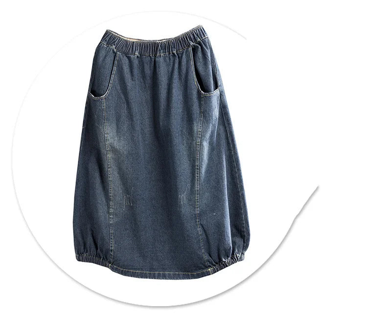 same ANTHEM. Patchwork Denim Midi Skirt – Vintage Soulmate Streetwear