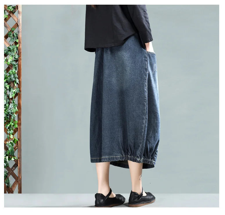 same ANTHEM. Patchwork Denim Midi Skirt – Vintage Soulmate Streetwear
