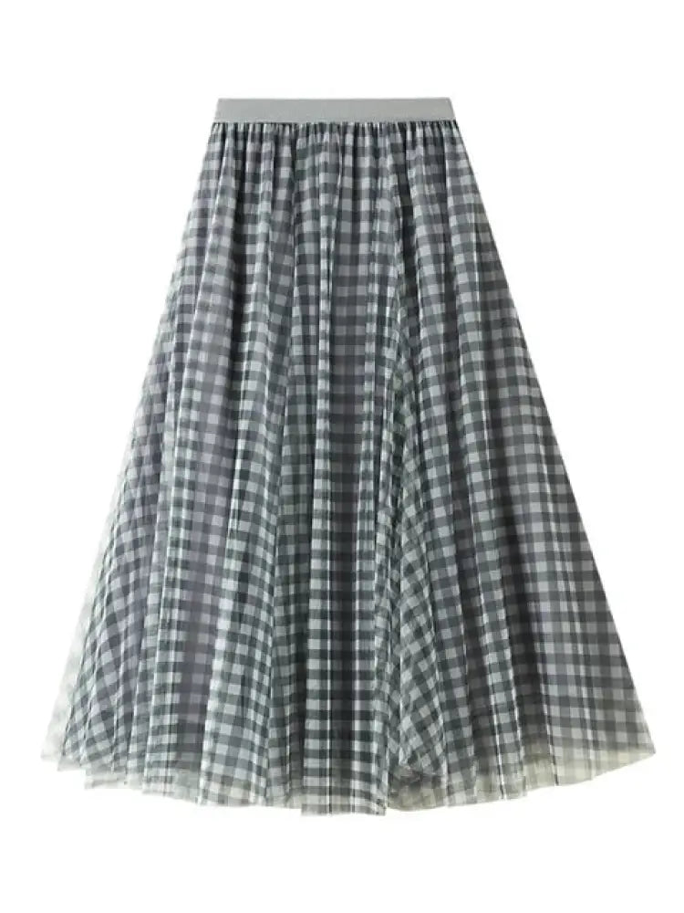 same ANTHEM. Patchwork Plaid Tulle Skirt – Vintage Soulmate Streetwear - Blue / One Size