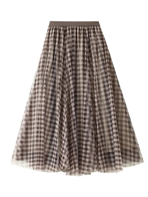 same ANTHEM. Patchwork Plaid Tulle Skirt – Vintage Soulmate Streetwear - Khaki / One Size