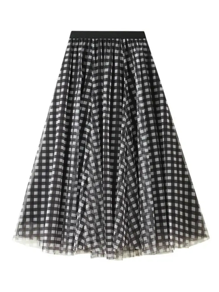 same ANTHEM. Patchwork Plaid Tulle Skirt – Vintage Soulmate Streetwear - Black / One Size
