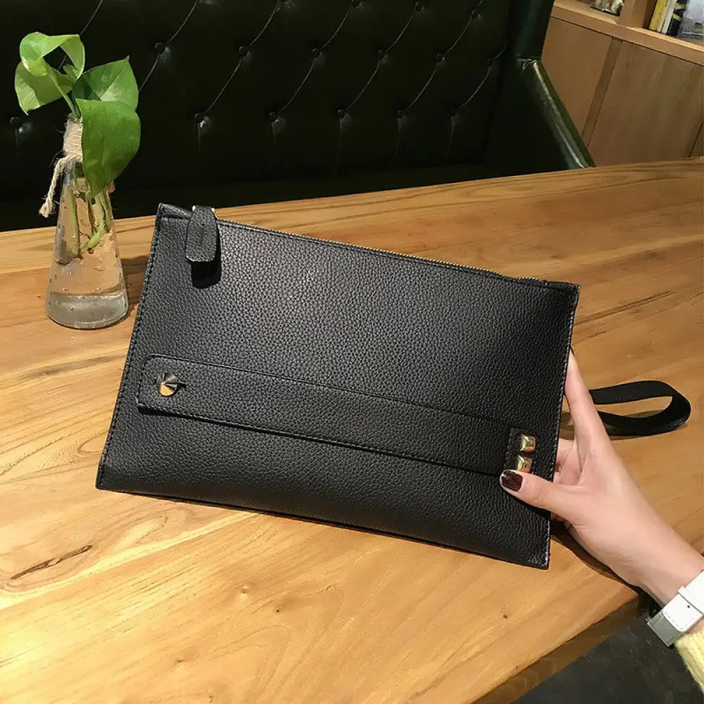 same ANTHEM. Red Clutch Bag – Soulmate Streetwear Statement Accessory - Black
